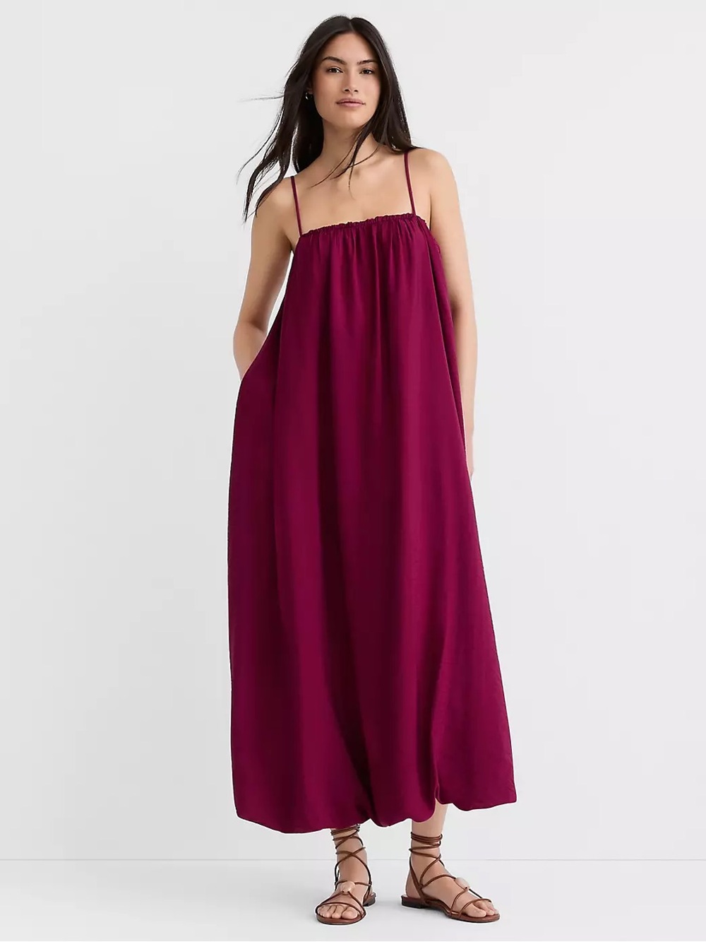 Soma Burgundy Spaghetti-Strap Maxi Dress